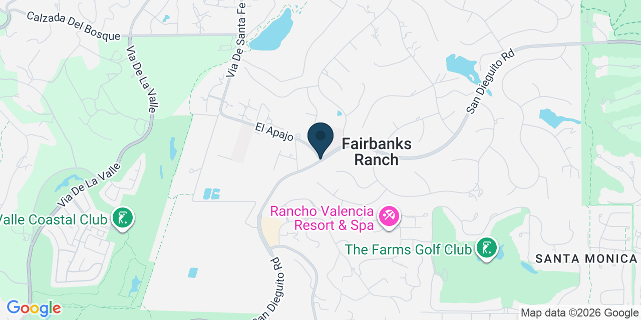 Map showing Fairbanks Ranch, San Diego County, CA
