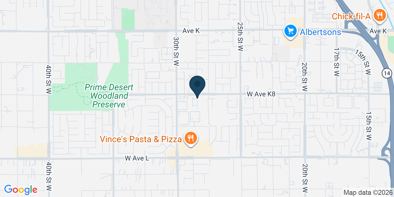 Map showing Lancaster, Los Angeles County, CA