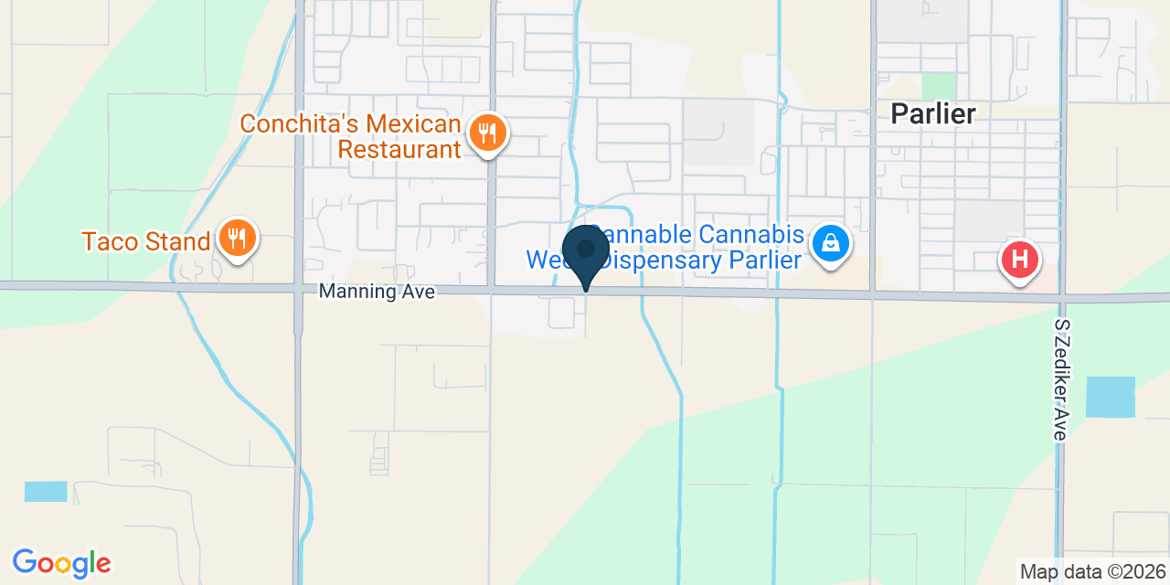 Map showing Parlier, Fresno County, CA