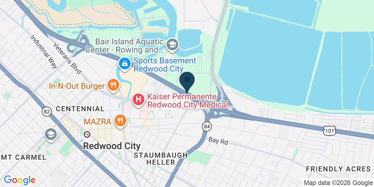 Map showing Redwood City, San Mateo County, CA