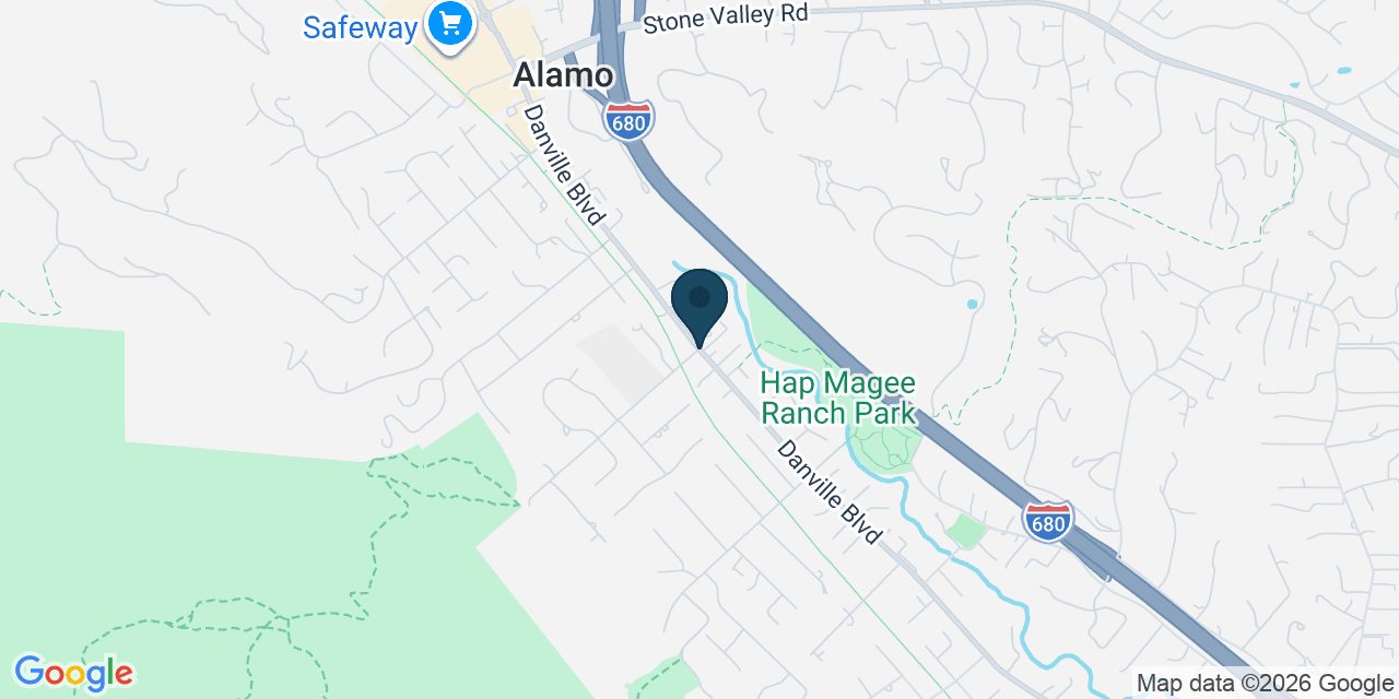 Map showing Alamo, Contra Costa County, CA