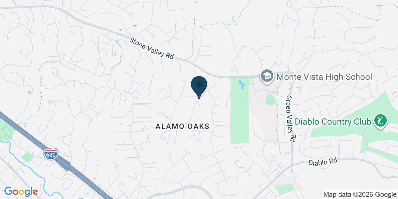 Map showing Alamo, Contra Costa County, CA