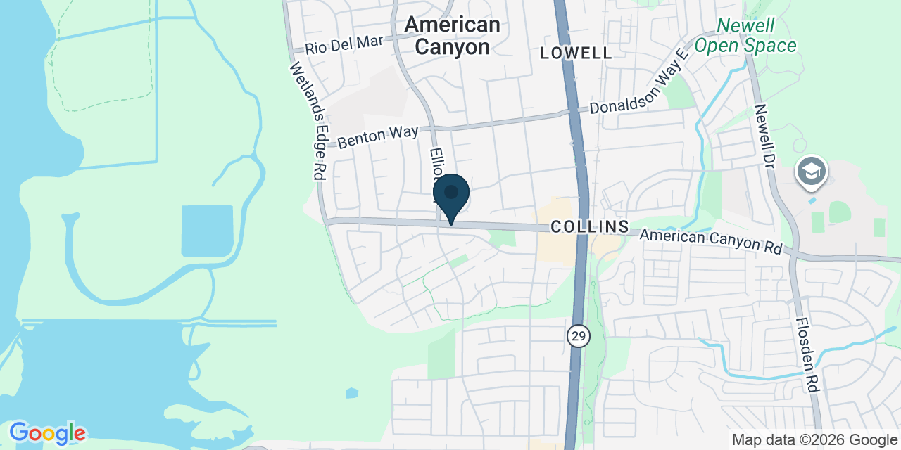 Map showing American Canyon, Napa County, CA