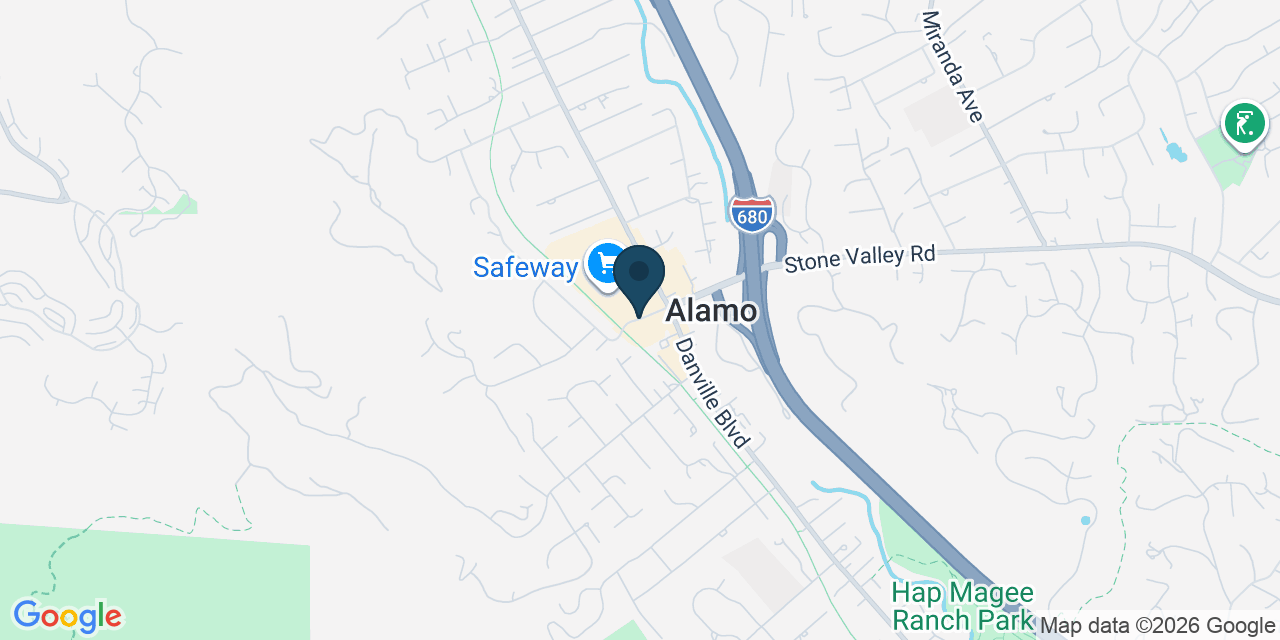 Map showing Alamo, Contra Costa County, CA