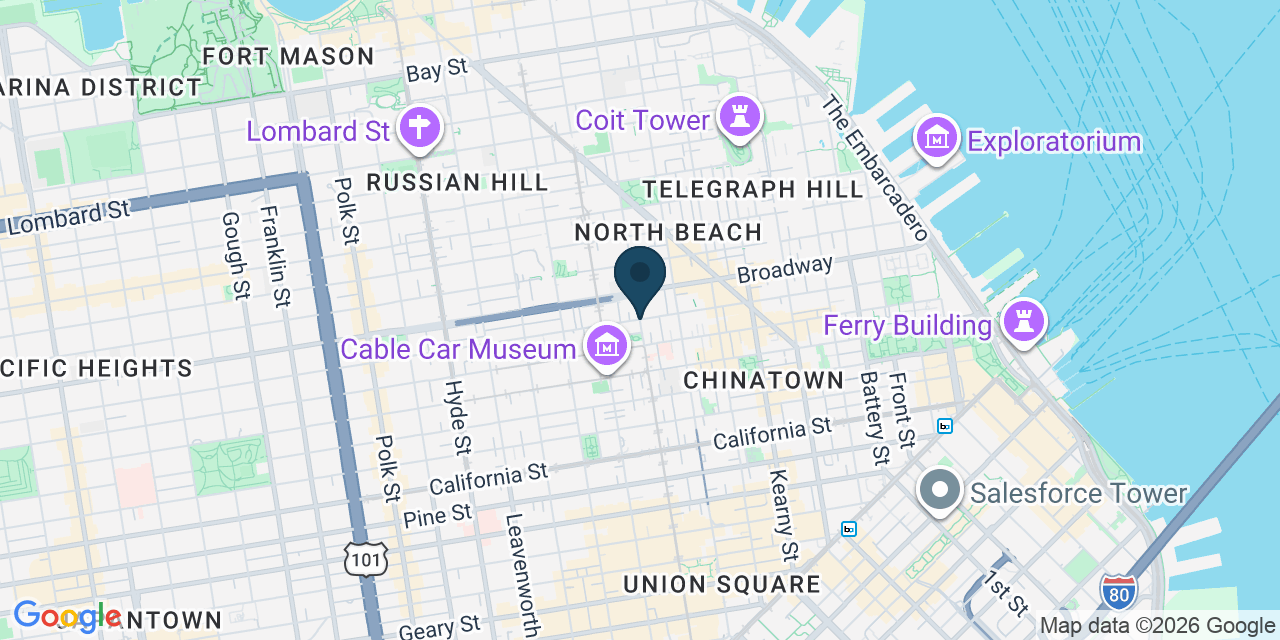 Map showing San Francisco, San Francisco County, CA