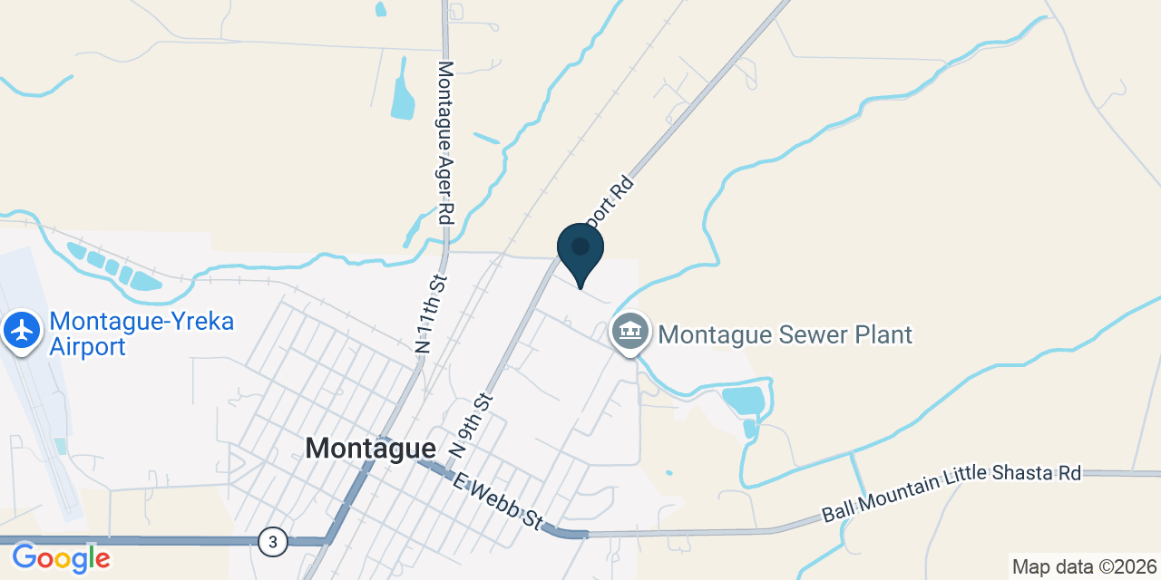 Map showing Montague, Siskiyou County, CA
