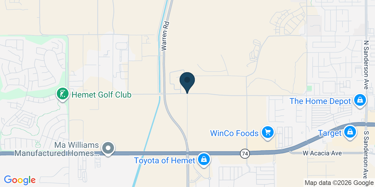 Map showing Hemet, Riverside County, CA