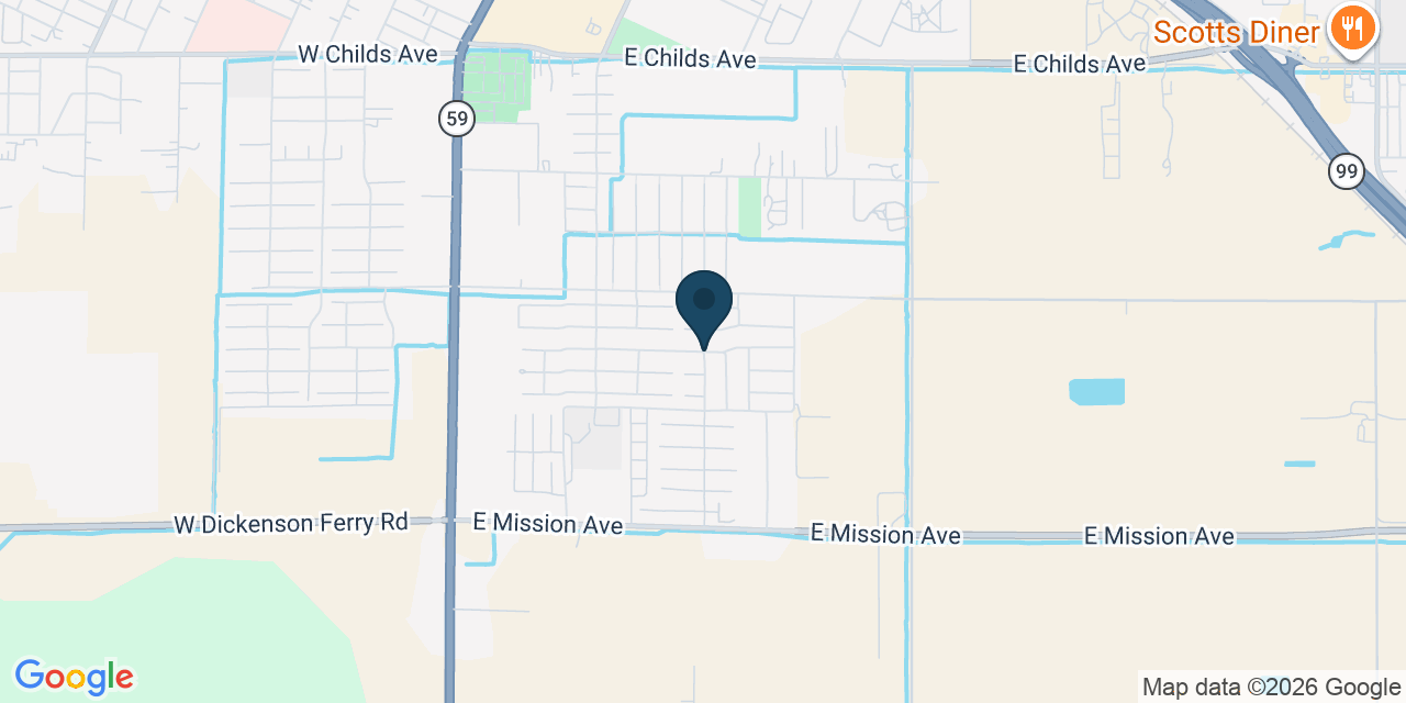 Map showing Merced, Merced County, CA