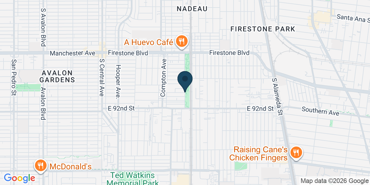 Map showing Florence-Graham, Los Angeles County, CA