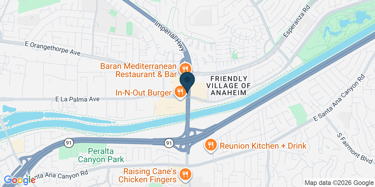 Map showing Orange County, CA