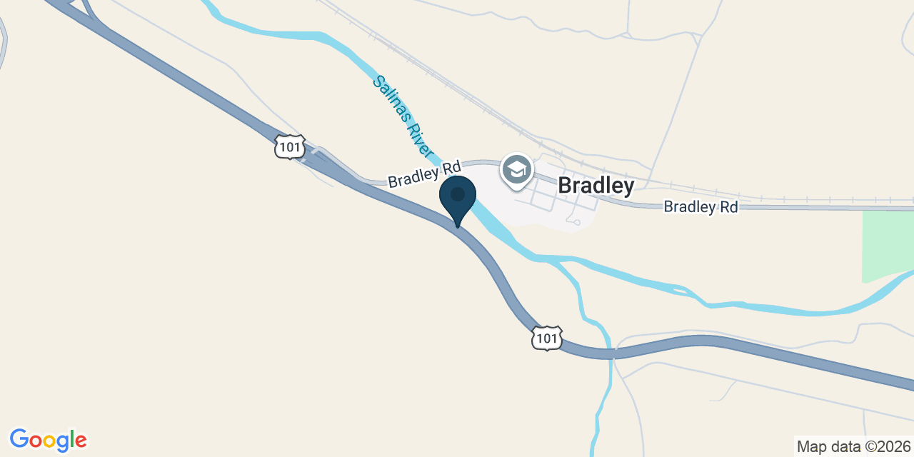 Map showing Bradley, Monterey County, CA