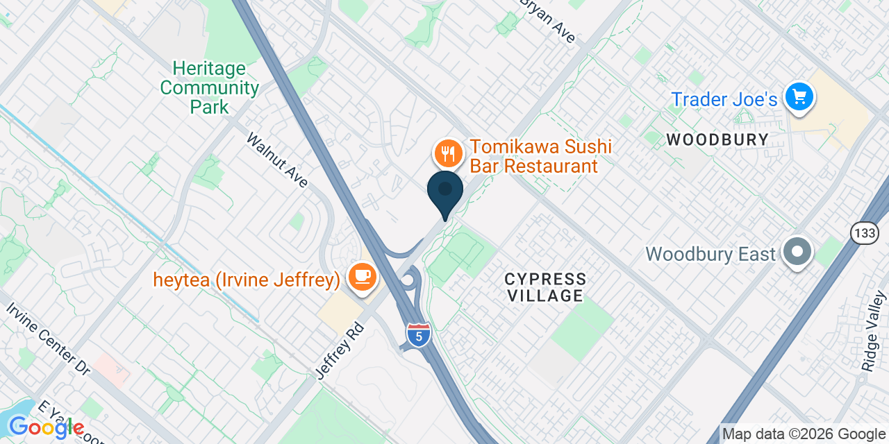 Map showing Irvine, Orange County, CA