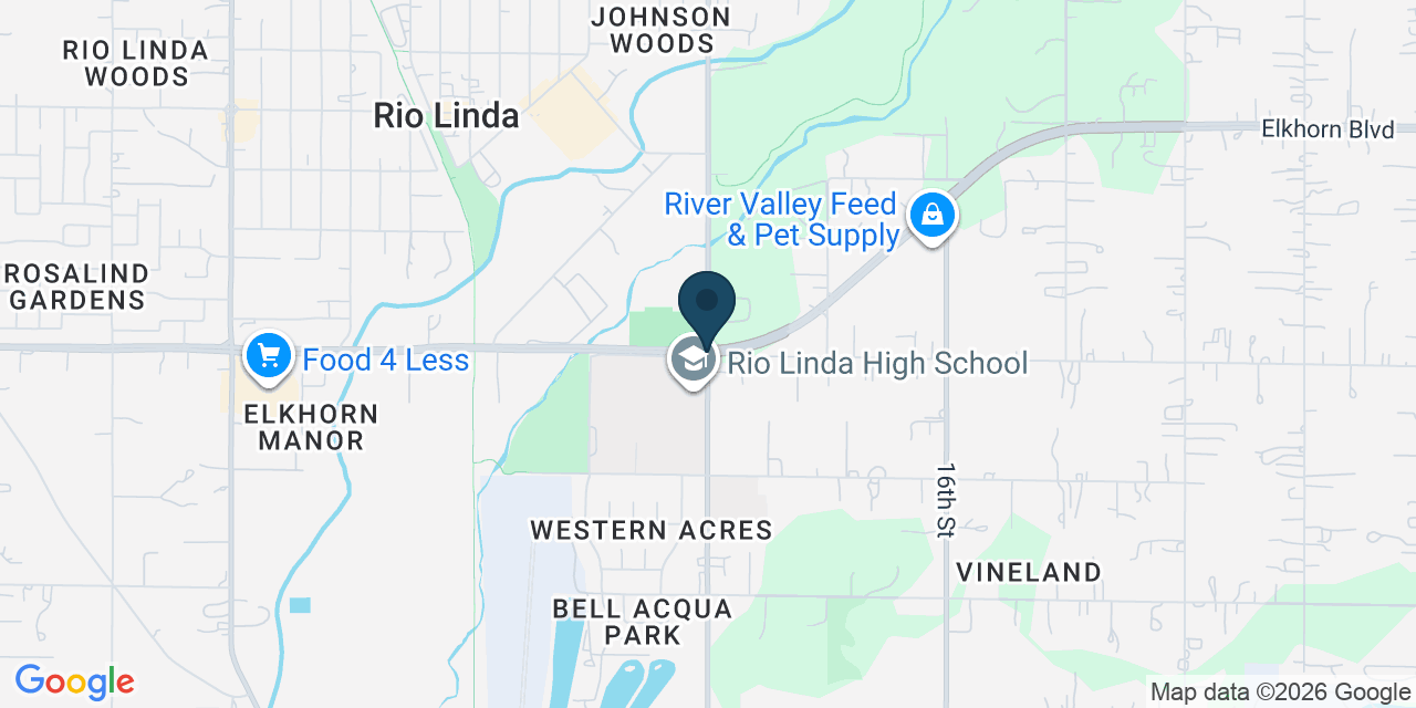 Map showing Rio Linda, Sacramento County, CA