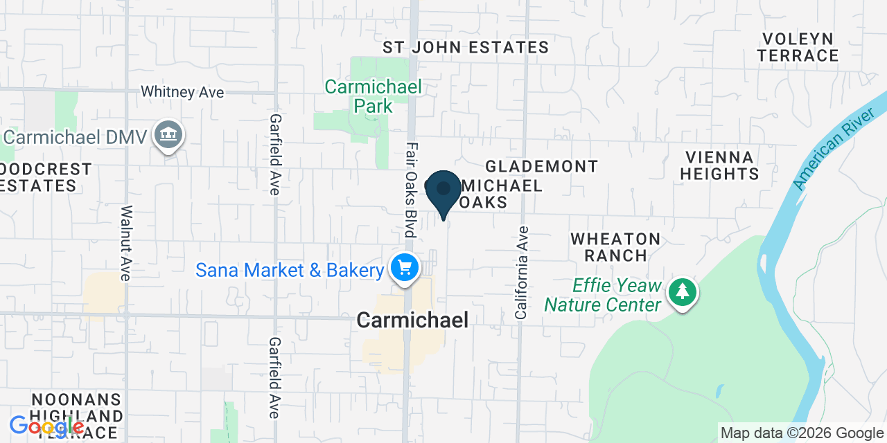 Map showing Carmichael, Sacramento County, CA