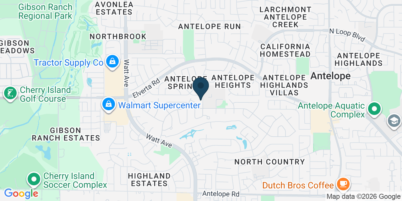 Map showing Antelope, Sacramento County, CA