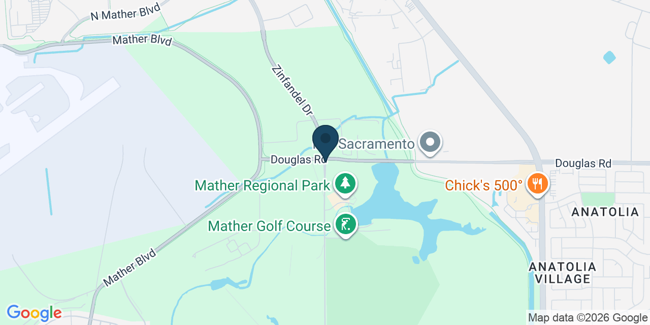 Map showing Mather, Sacramento County, CA