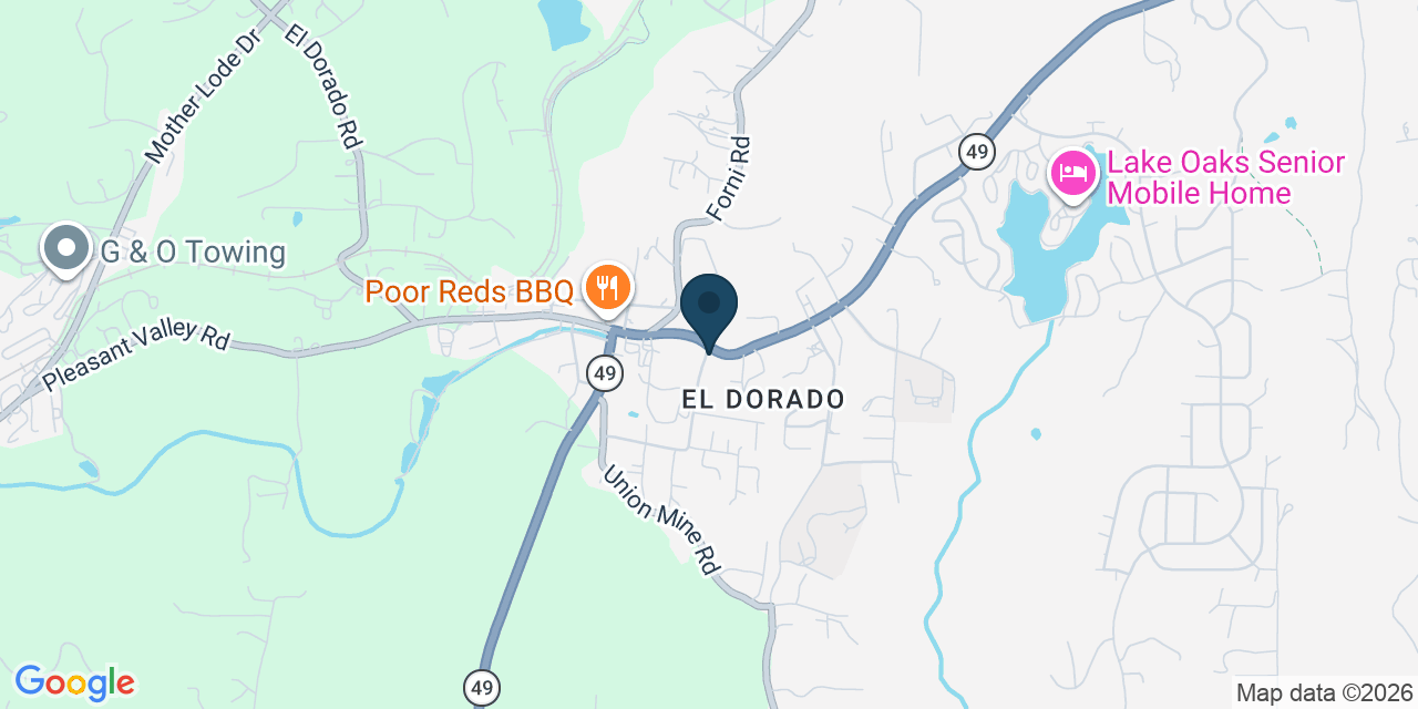 Map showing Diamond Springs, El Dorado County, CA