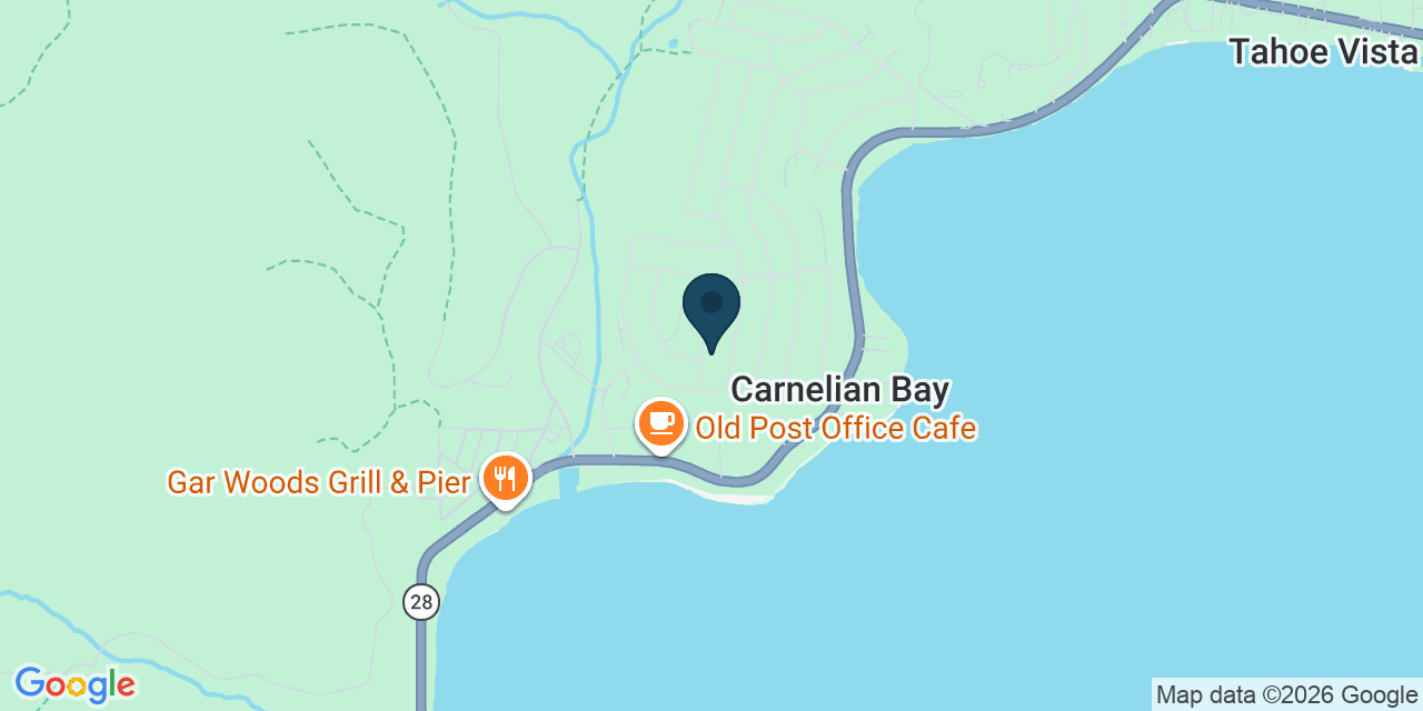 Map showing Carnelian Bay, Placer County, CA