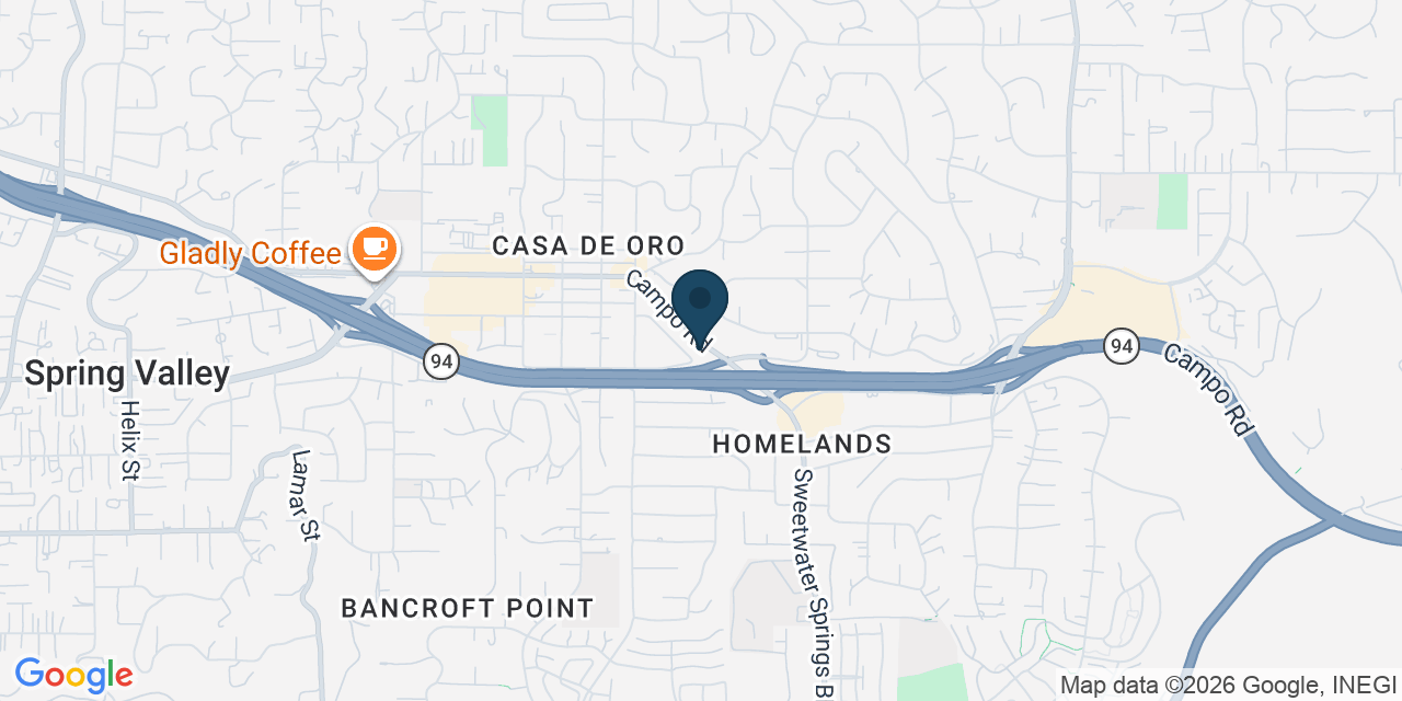 Map showing Spring Valley, San Diego County, CA