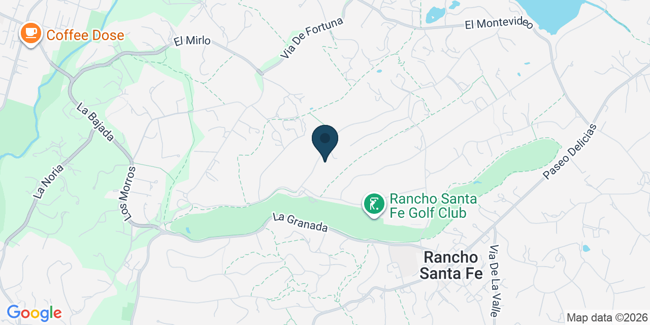 Map showing Rancho Santa Fe, San Diego County, CA