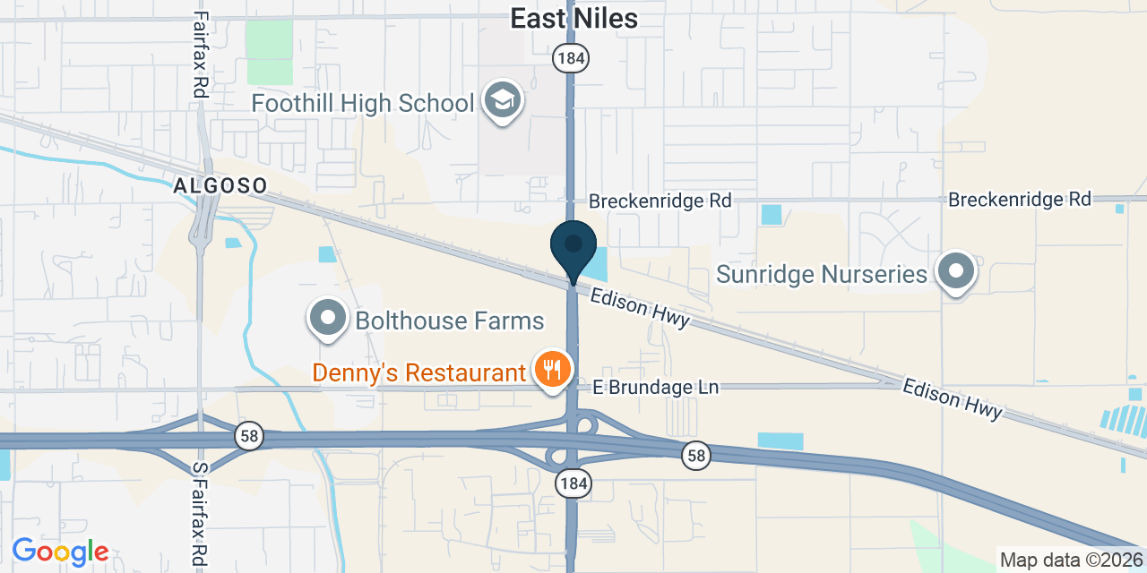 Map showing East Niles, Kern County, CA