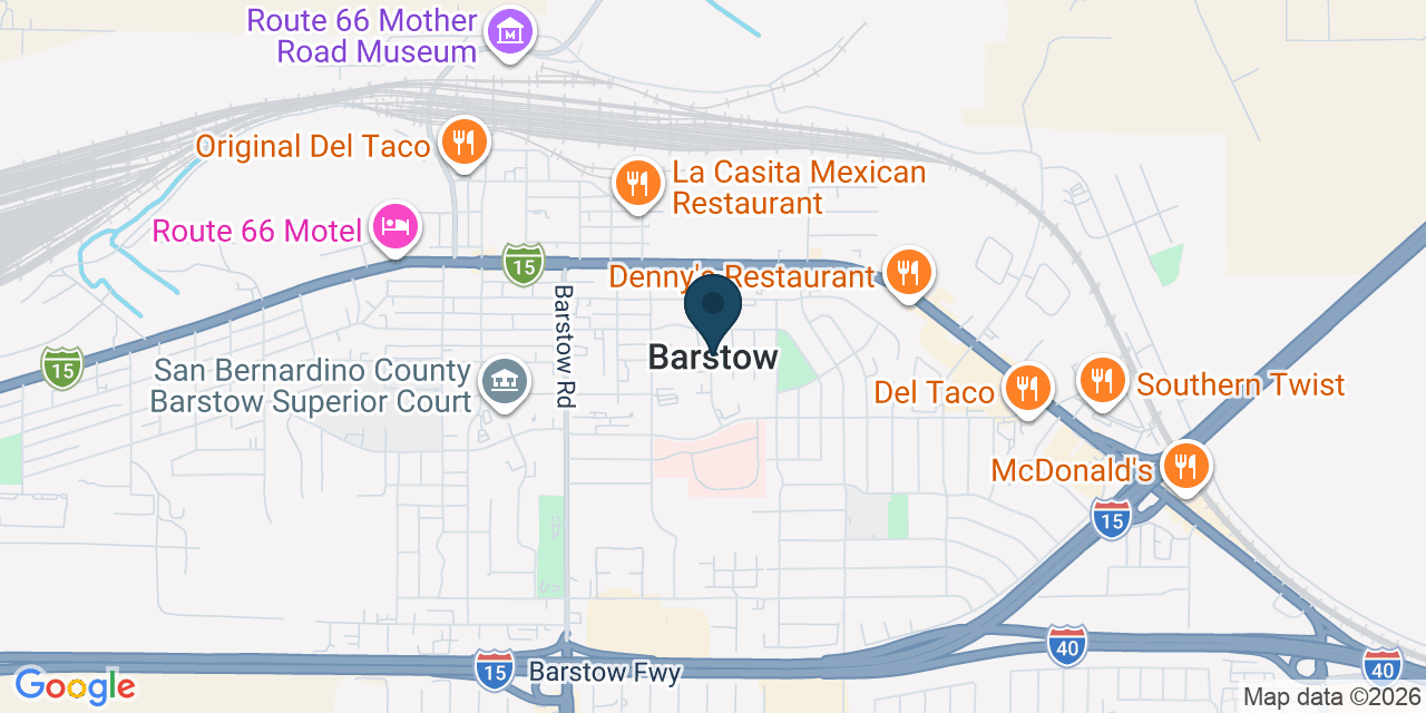 Map showing Barstow, San Bernardino County, CA