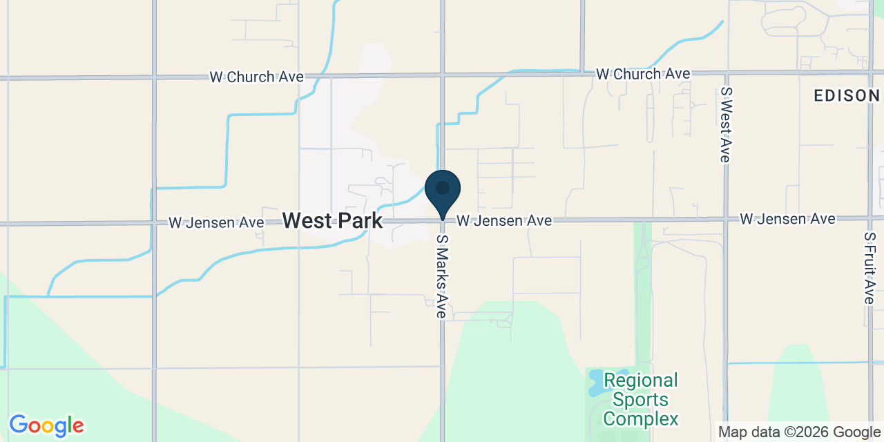 Map showing West Park, Fresno County, CA
