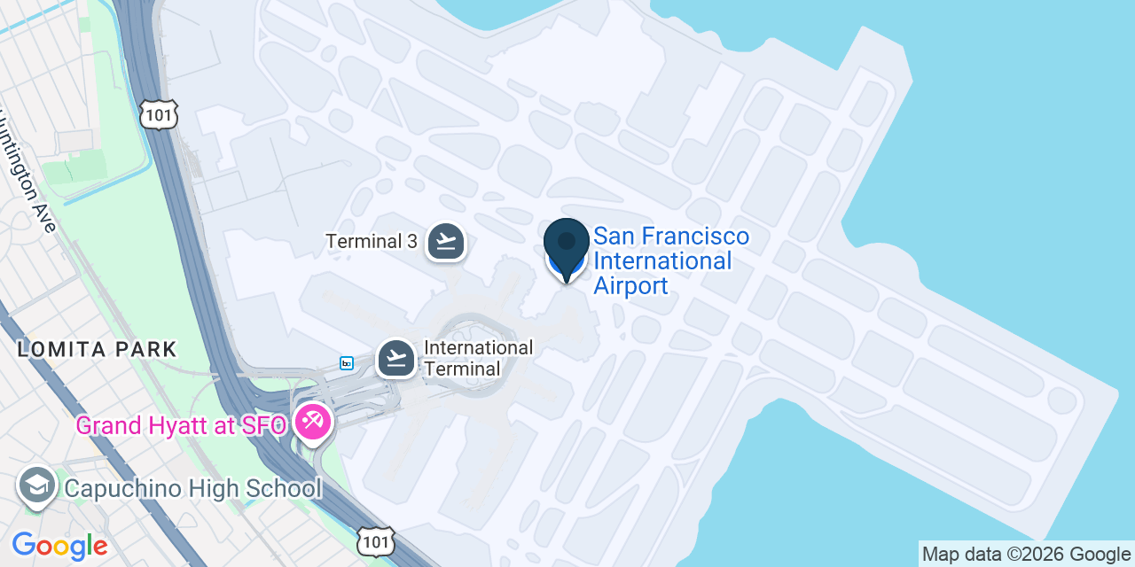 Map showing San Francisco, San Mateo County, CA