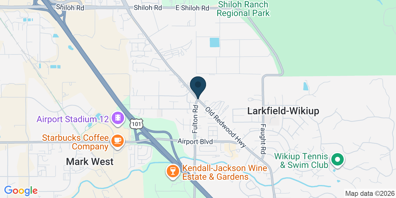 Map showing Larkfield-Wikiup, Sonoma County, CA
