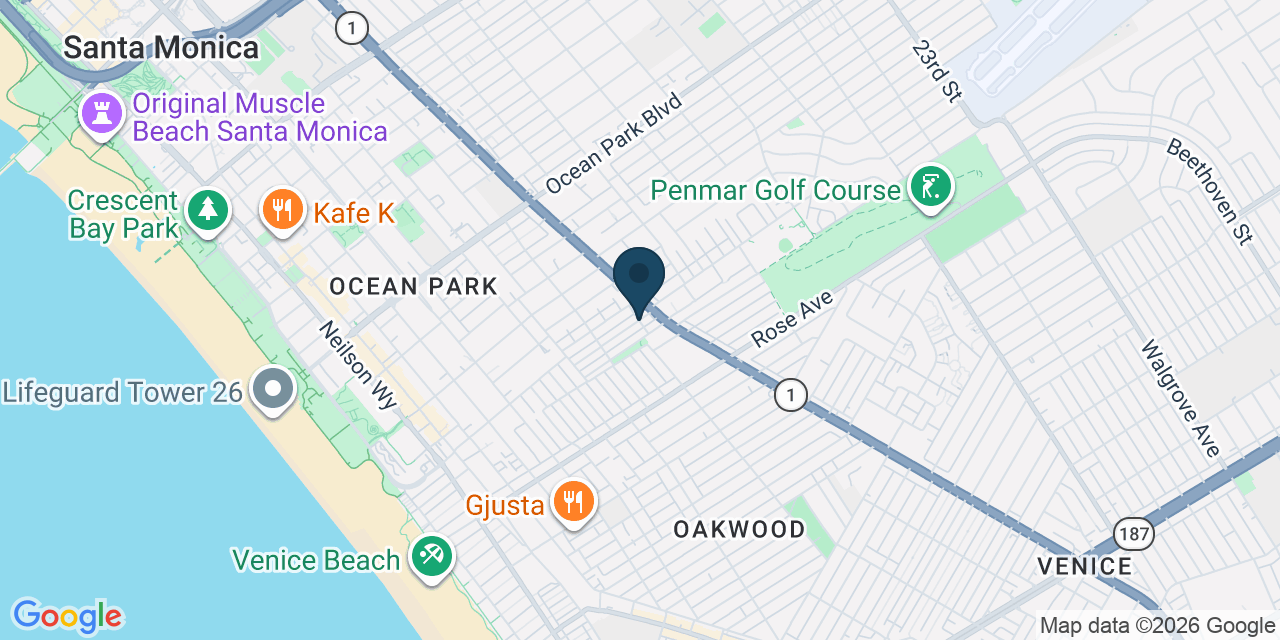 Map showing Santa Monica, Los Angeles County, CA