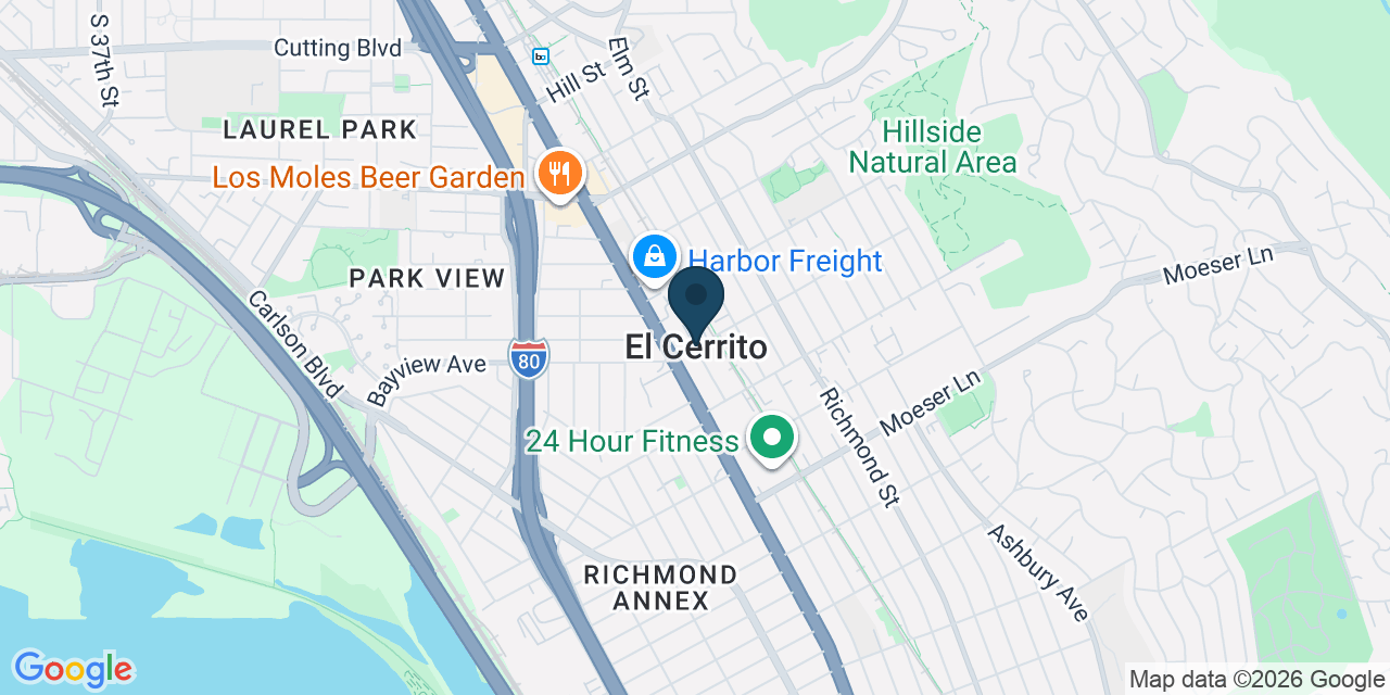 Map showing El Cerrito, Contra Costa County, CA