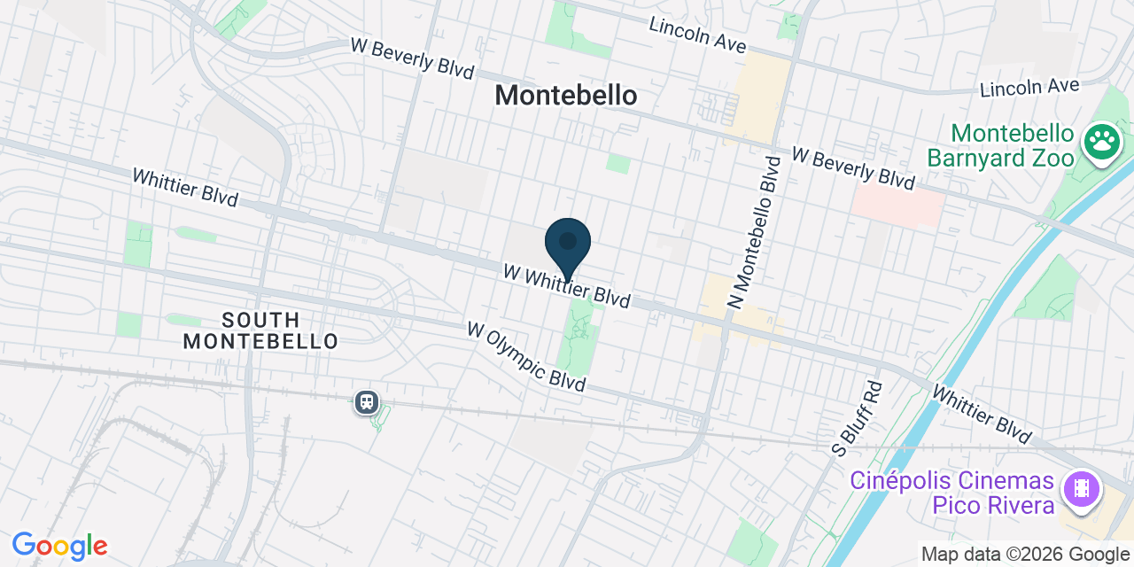 Map showing Montebello, Los Angeles County, CA