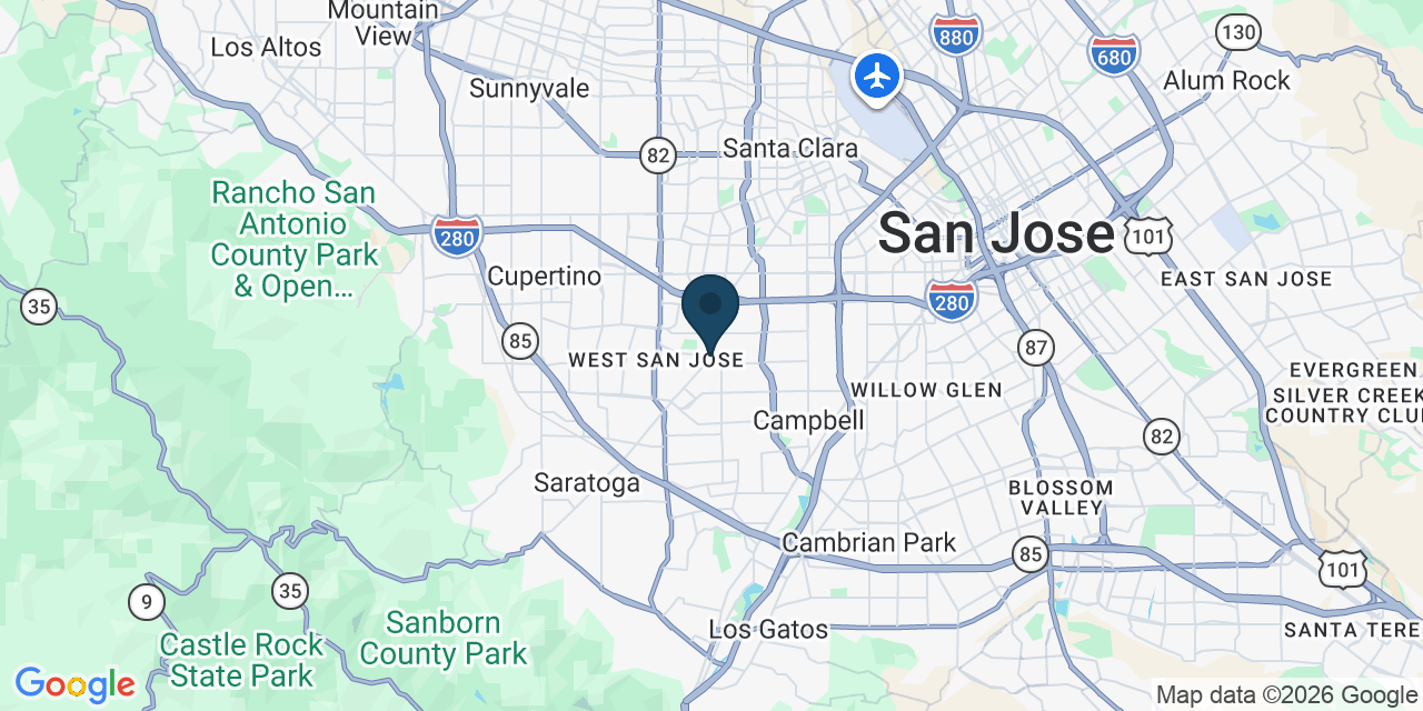 Map showing San Jose, Santa Clara County, CA