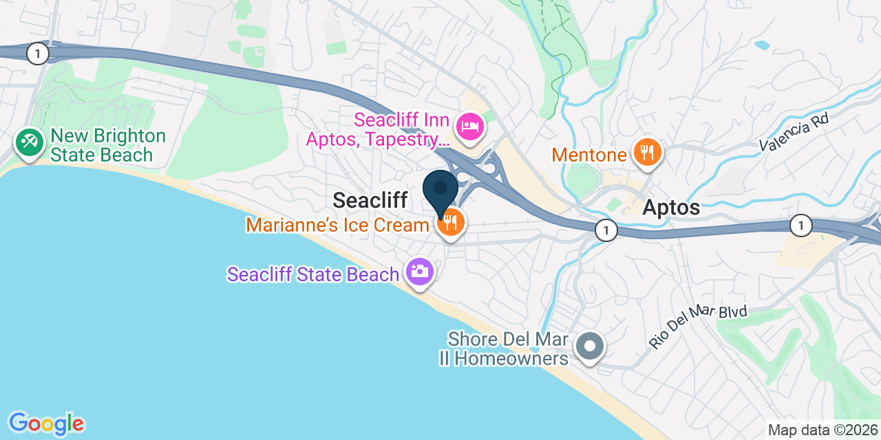 Map showing Aptos, Santa Cruz County, CA