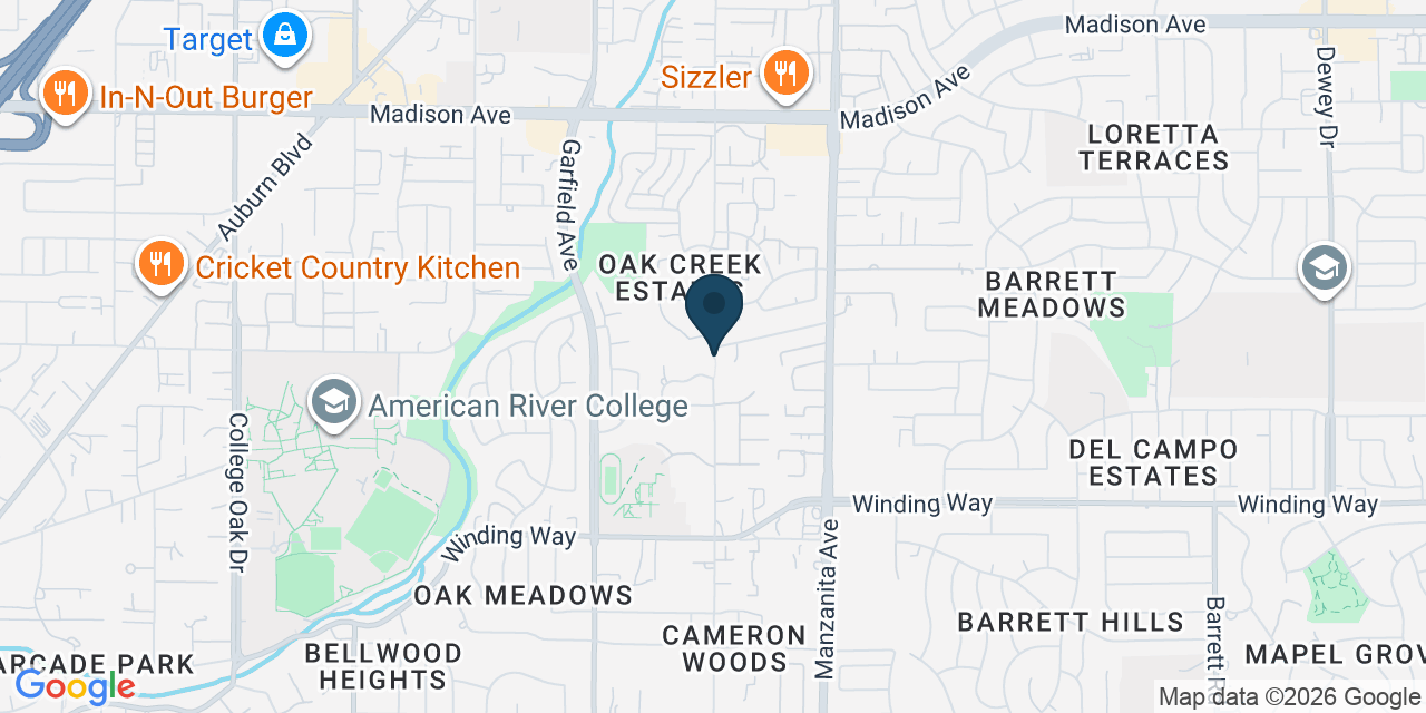 Map showing Carmichael, Sacramento County, CA