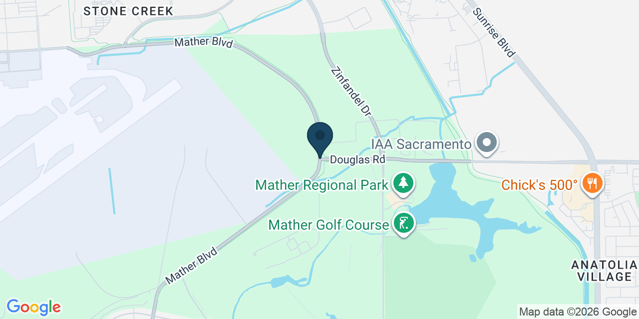 Map showing Mather, Sacramento County, CA