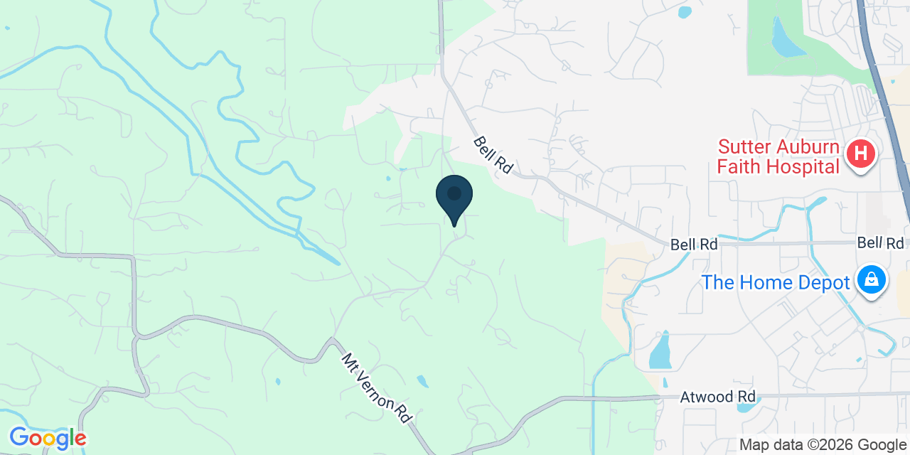 Map showing Auburn, Placer County, CA