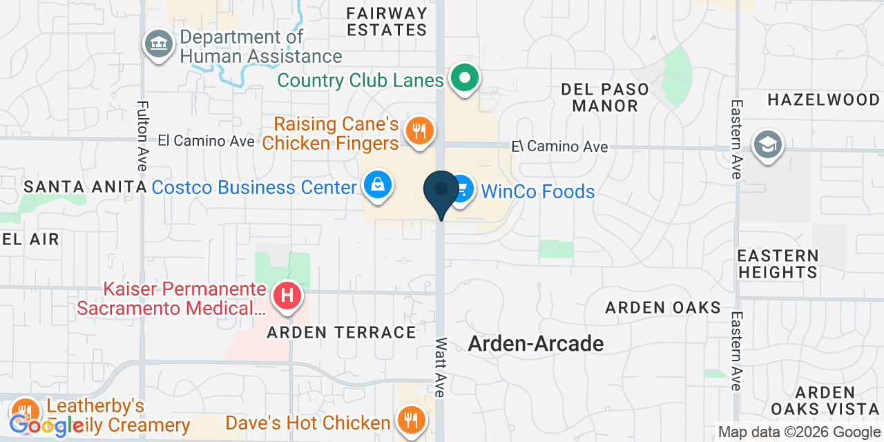 Map showing Arden-Arcade, Sacramento County, CA