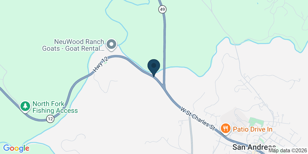 Map showing San Andreas, Calaveras County, CA