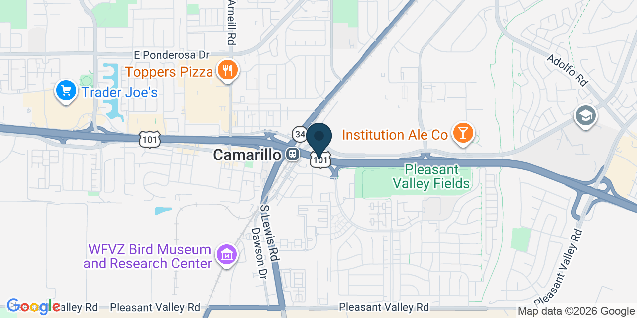 Map showing Camarillo, Ventura County, CA
