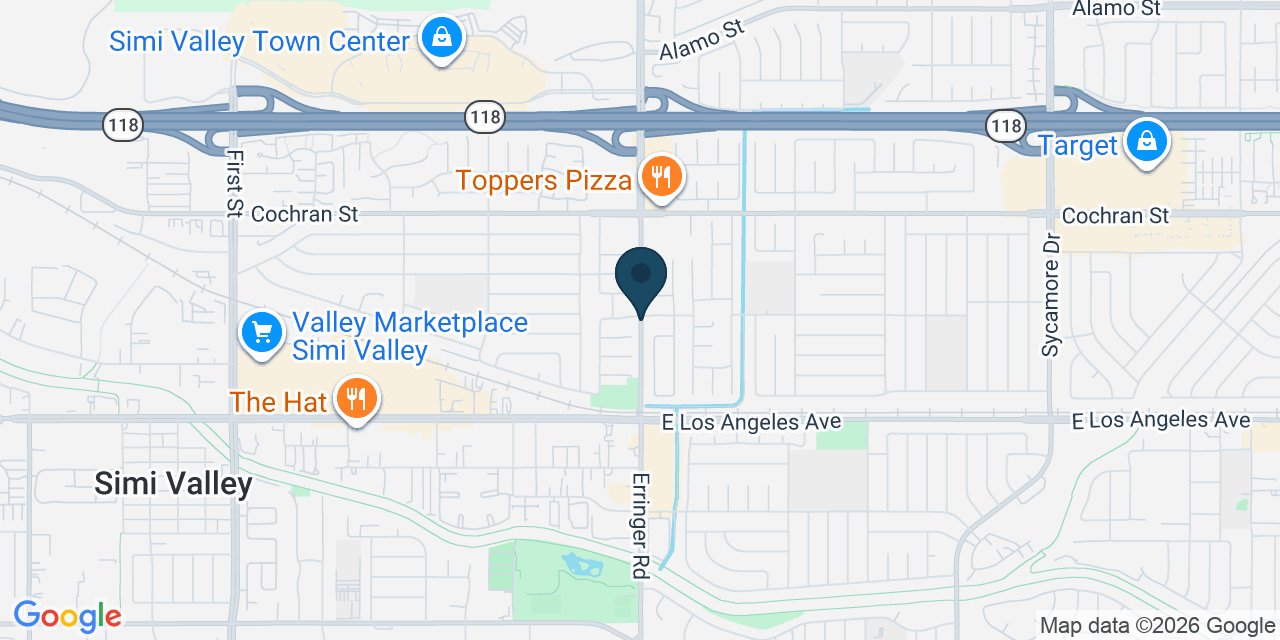 Map showing Simi Valley, Ventura County, CA
