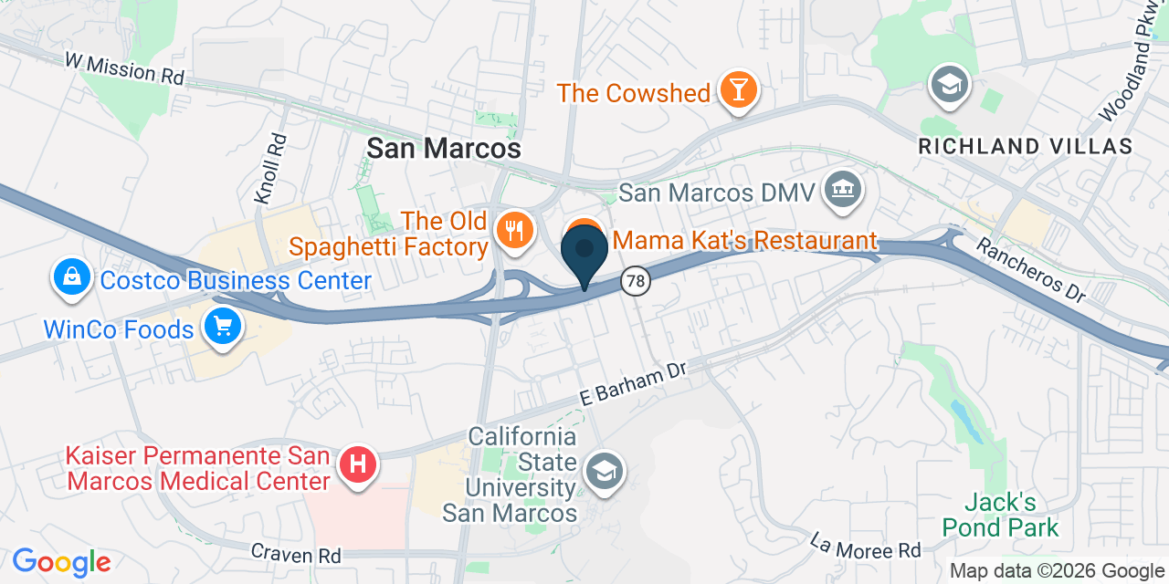 Map showing San Marcos, San Diego County, CA