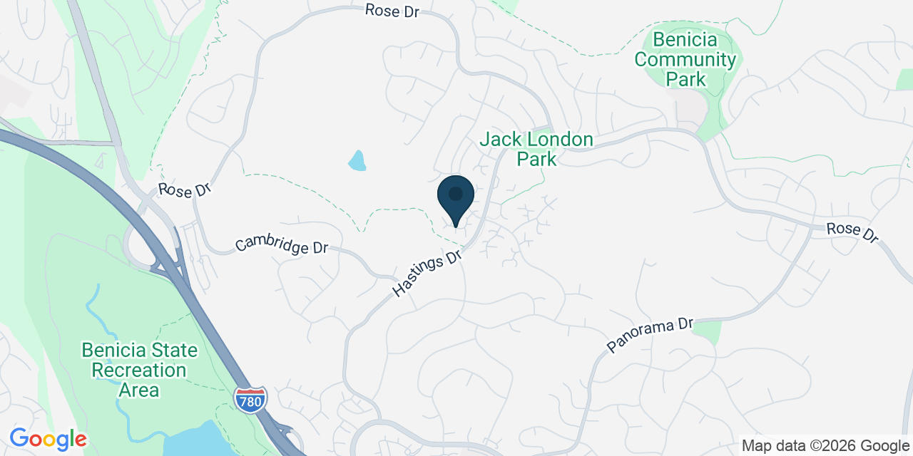 Map showing Benicia, Solano County, CA