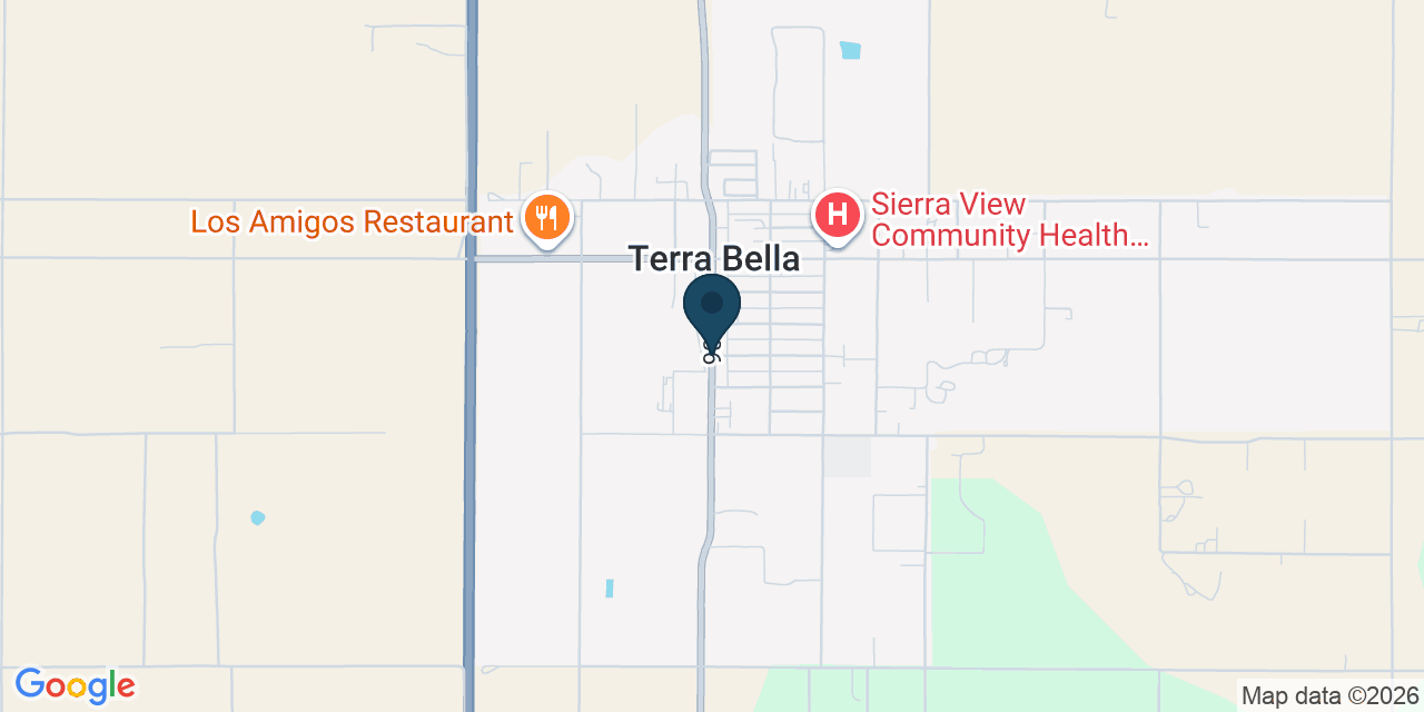 Map showing Terra Bella, Tulare County, CA
