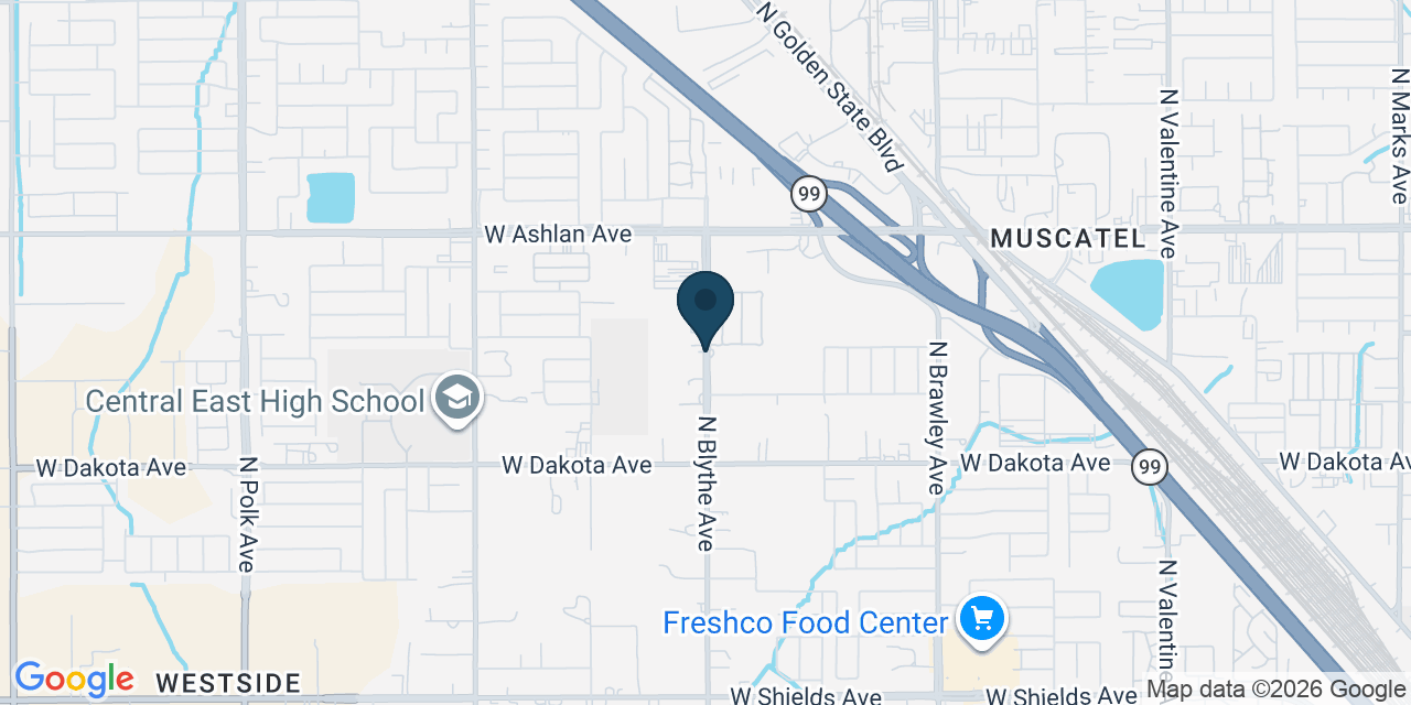 Map showing Fresno County, CA