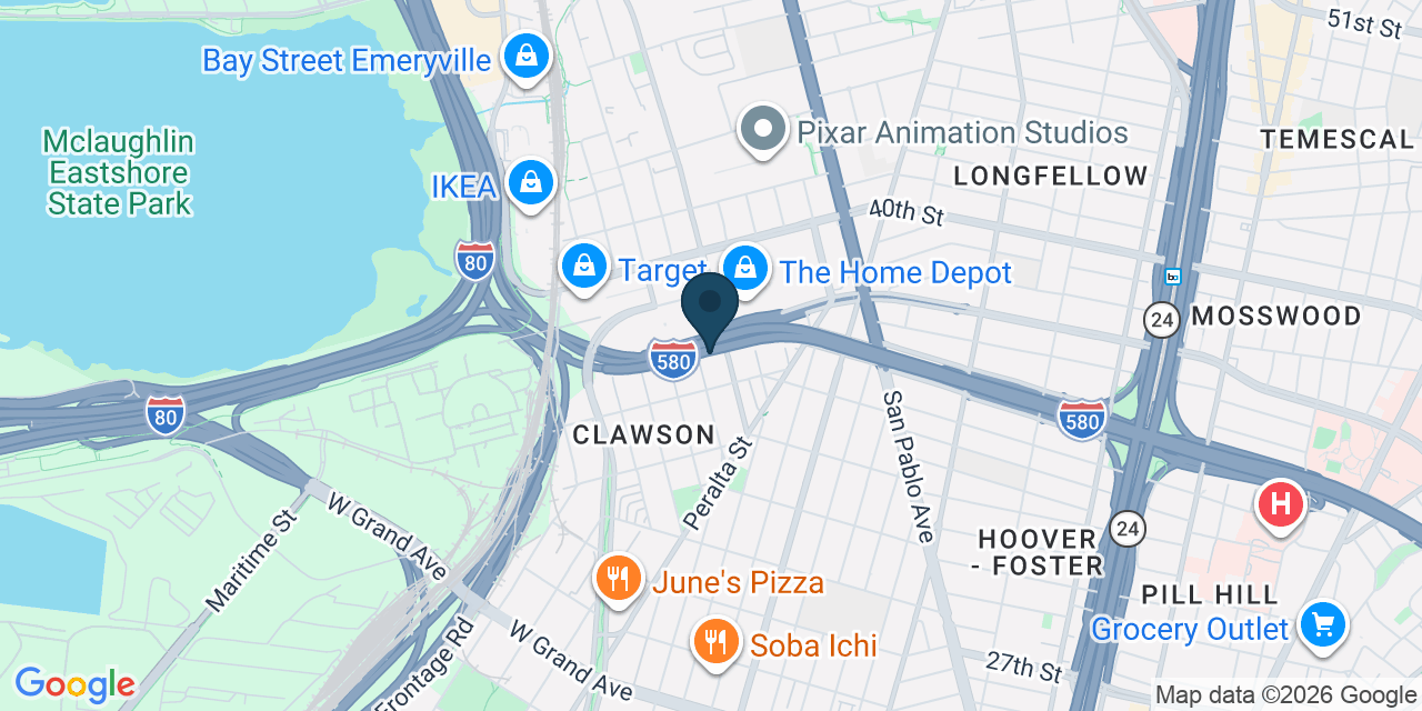 Map showing Oakland, Alameda County, CA