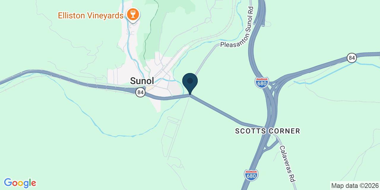 Map showing Sunol, Alameda County, CA