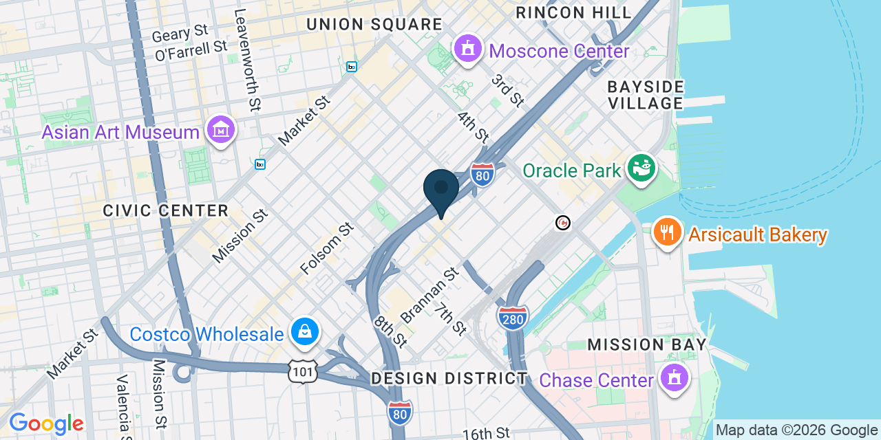 Map showing San Francisco, San Francisco County, CA
