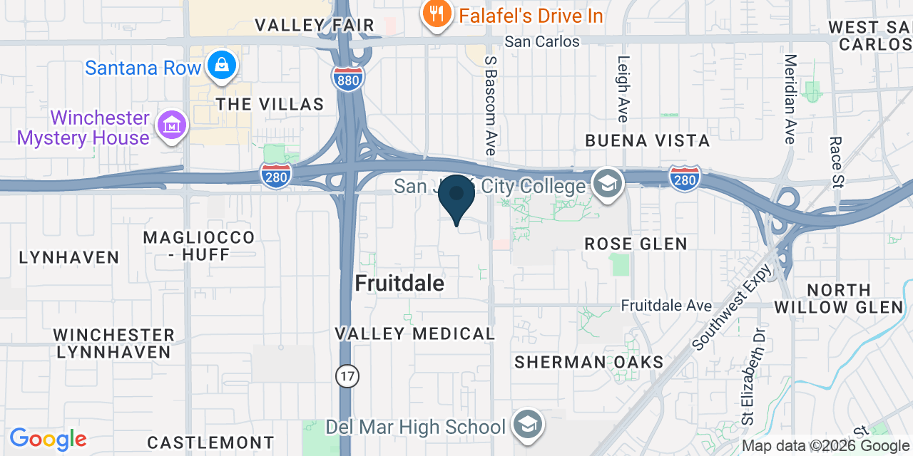 Map showing San Jose, Santa Clara County, CA