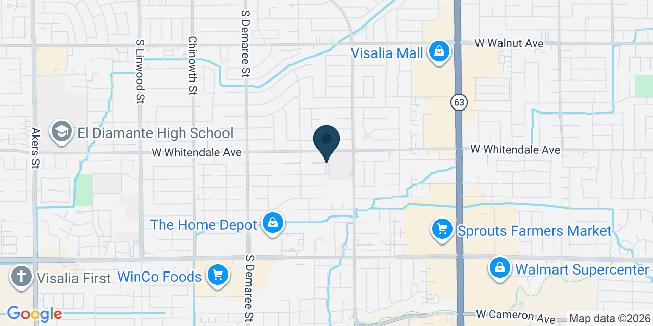 Map showing Visalia, Tulare County, CA